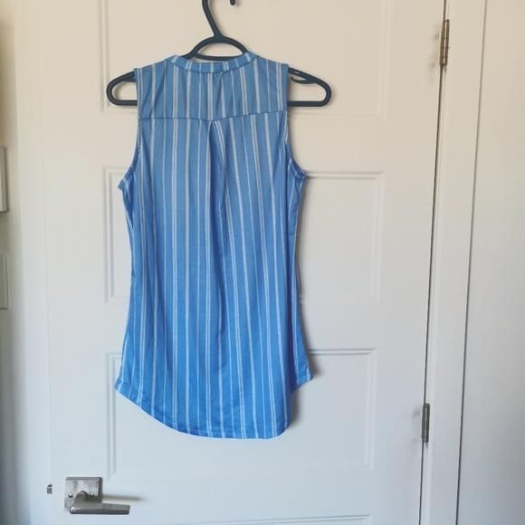 Soft Pinstripe Blue Blouse - Picture 4 of 4